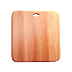 Wooden cutting board on transparent background