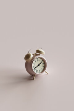pink alarm clock with copy space