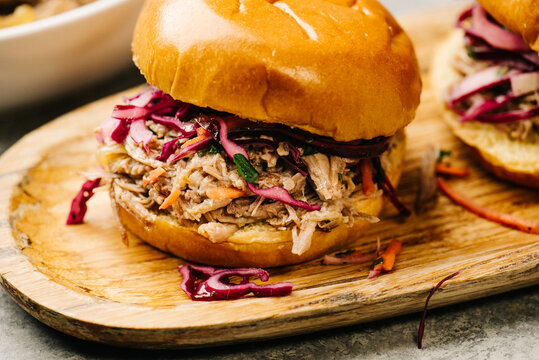 Pulled pork sandwich detail
