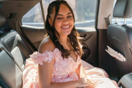 portrait of smiling  teen ready for her quinceanera