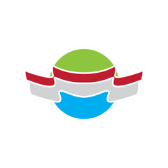 flag logo circle emblem color vector abstract design