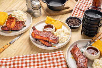 Barbeque Ribs with Cornbread