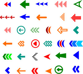 vector set icons arrows cursors, pointers and direction buttons , elemen vector full color eps 10