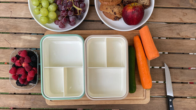 Lunch boxes before and after