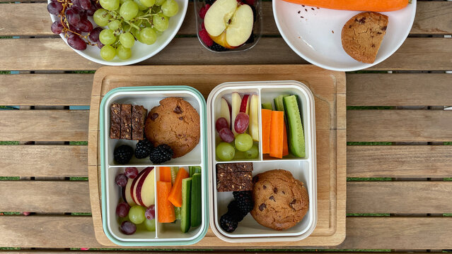 Lunch boxes before and after