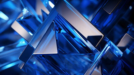 abstract sapphire cubes, squares, neon light, beautiful background