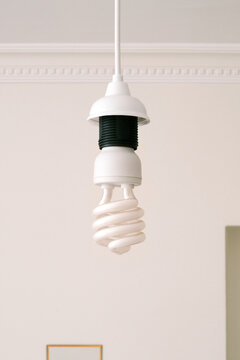 Energy-saving eco bulb in a chandelier without a chandelier