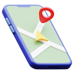 World map on the phone - Travel and Vacation 3D Icon
