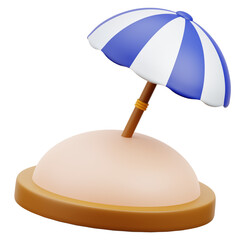Beach Umbrella - Travel and Vacation 3D Icon