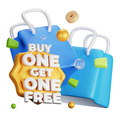 Buy One Get One Free - Discount and Promotion 3D Icon