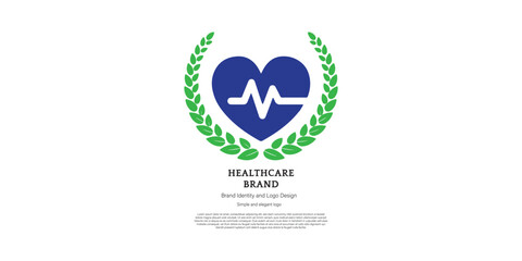 heartbeat and health care logo design for graphic designer and web developer