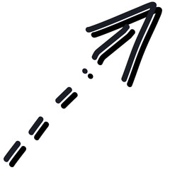 Dark blue double line doodle, Graphic object for sign or symbol on decoration illustration.