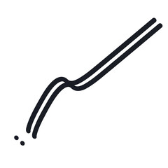 Dark blue double line doodle, Graphic object for sign or symbol on decoration illustration.