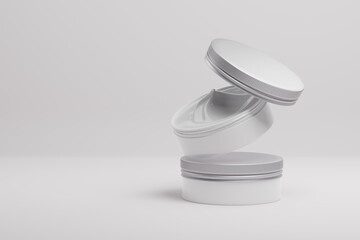 Metallic Jar or osmetic jar 3d rendering for Mockup