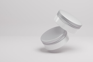 Metallic Jar or osmetic jar 3d rendering for Mockup