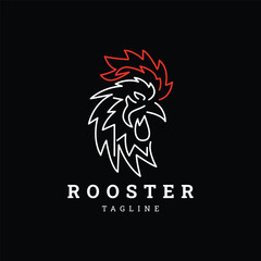 Rooster head logo icon design template