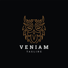 Obraz premium Owl head logo design vector template