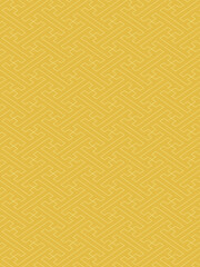 Fototapeta premium 和風背景素材 金色の紗綾形模様 縦長