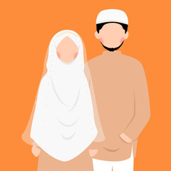 islamic marriage couple illustration
