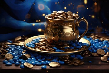 Obraz na płótnie Canvas blue coffee beans