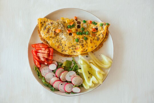 Before and after shot of a breakfast