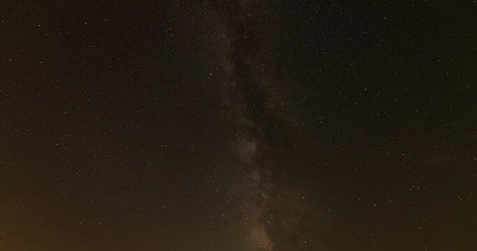Milky Way Time Lapse with satellites and clouds