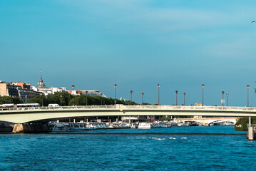 Paris, France. April 22, 2022: The Alma Bridge is located in Paris, it crosses the Seine River.