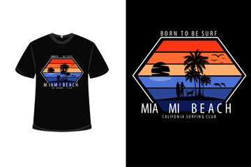 Miami Beach Retro Vintage T Shirt Design