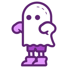 kid wear ghost costume icon