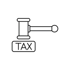 Tax hammer icon design, Business Law icon. isolated on white background. vector illustration