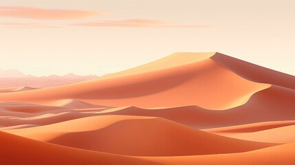 Fototapeta na wymiar A palette of warm hues blending seamlessly in a sweeping desert landscape, dunes undulating gracefully.