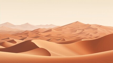 Fototapeta na wymiar A palette of warm hues blending seamlessly in a sweeping desert landscape, dunes undulating gracefully.