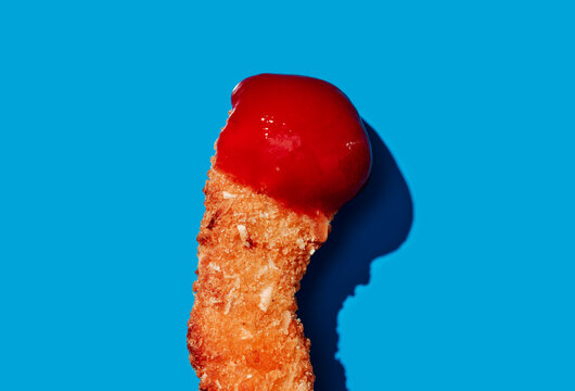 chicken finger with ketchup