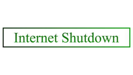 Internet shutdown text with a box on a transparent bg. PNG image.