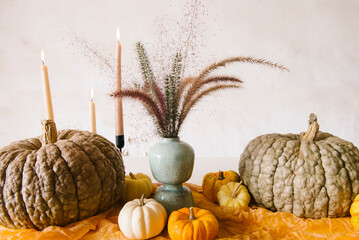 pumpkins and candles
