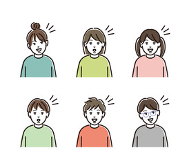 何かを思いついた子供のセット