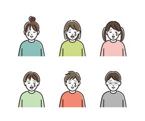 涙を流す子供のセット