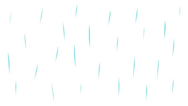 It is raining in the form of large stretched drops