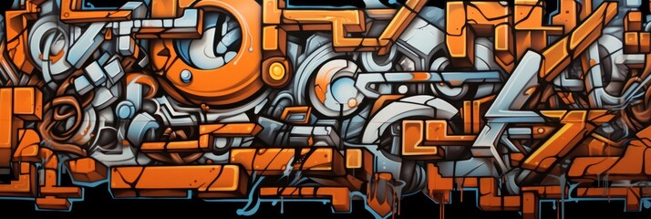 illustration of abstract graffiti background, generative AI - obrazy, fototapety, plakaty