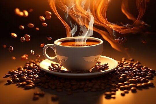 Coffee Bliss. Savoring the Aromatic Symphony of Splashing Beans. 