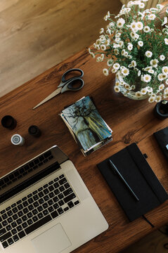 Photographer post-production workplace 