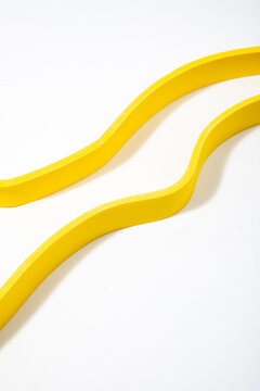 Shapes and abstract design of an exercise band.
