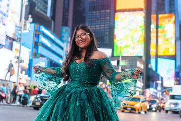 Portrait Of A 15th Birthday Quinceanera In New York.