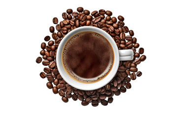 Coffee americano isolated on a white transparent background shot on the professional macro lens PNG