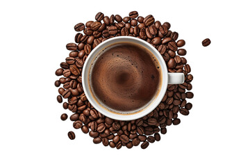 Coffee americano isolated on a white transparent background shot on the professional macro lens PNG