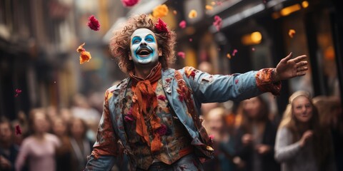 Stilt-Walking Carnival Clown