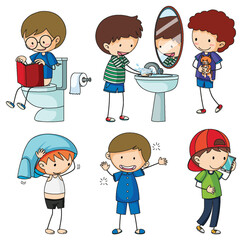 Fun Doodle Kids Doing Various Activities