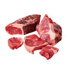 Fototapeta premium skinned and cut cow head meat portions