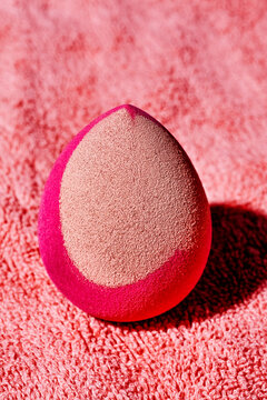 make-up in an egg-shaped sponge