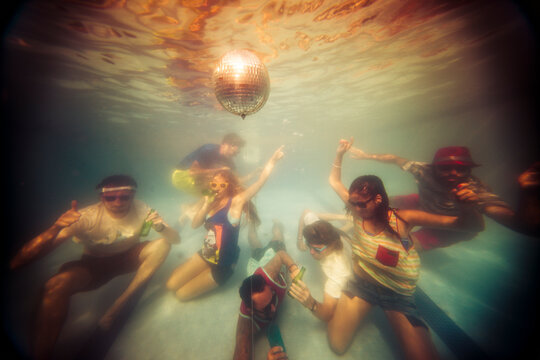 Summer party inside swimming pool